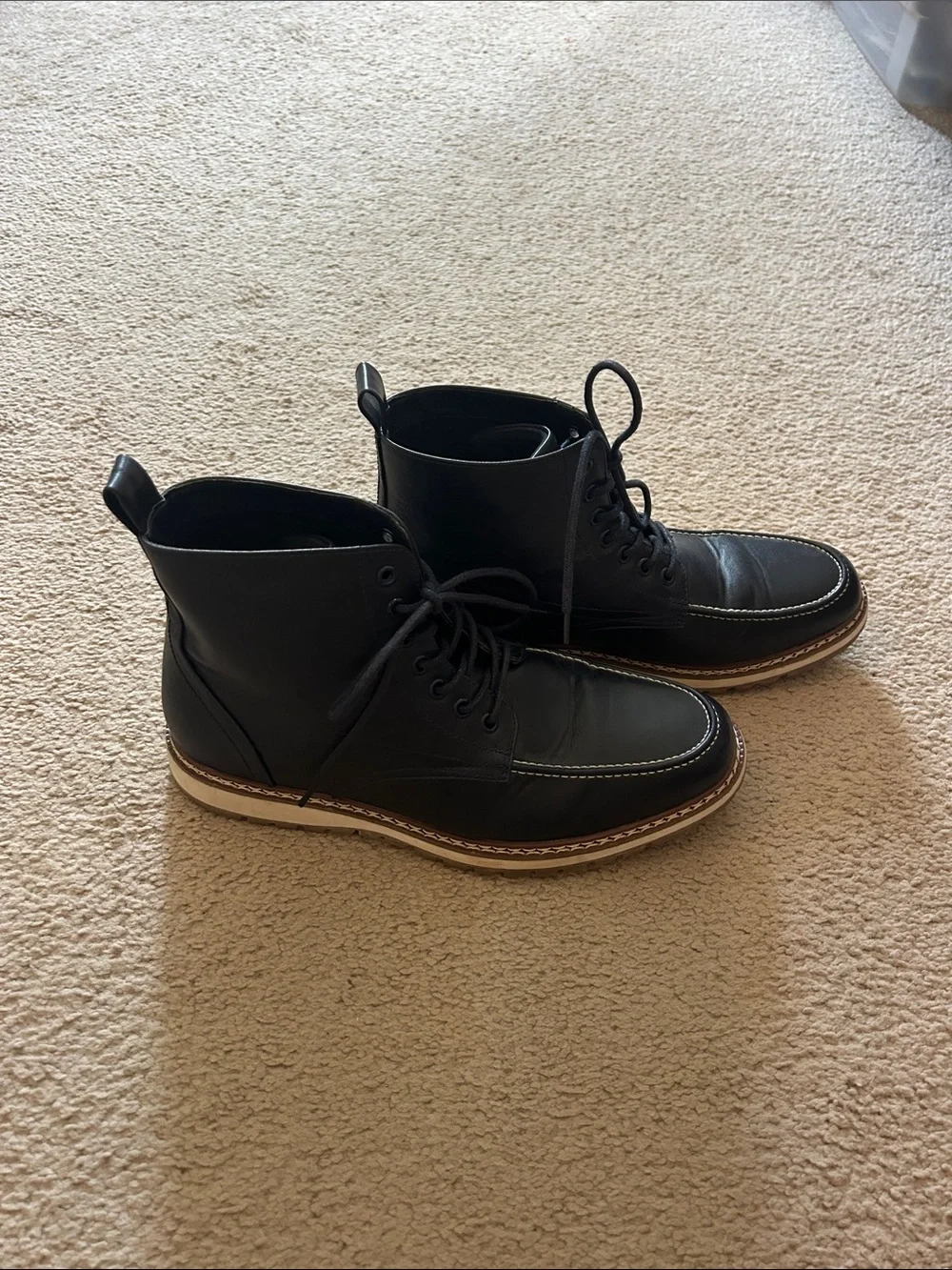 Hawke and Co. mens navy blue lace up boots